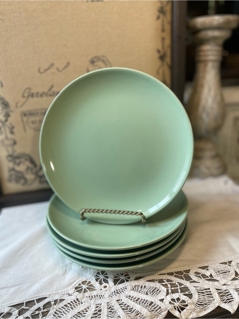 IKEA green ceramic salad plates set of 2